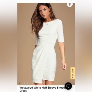 Lulus Westwood White Half Sleeve Sheath Dress